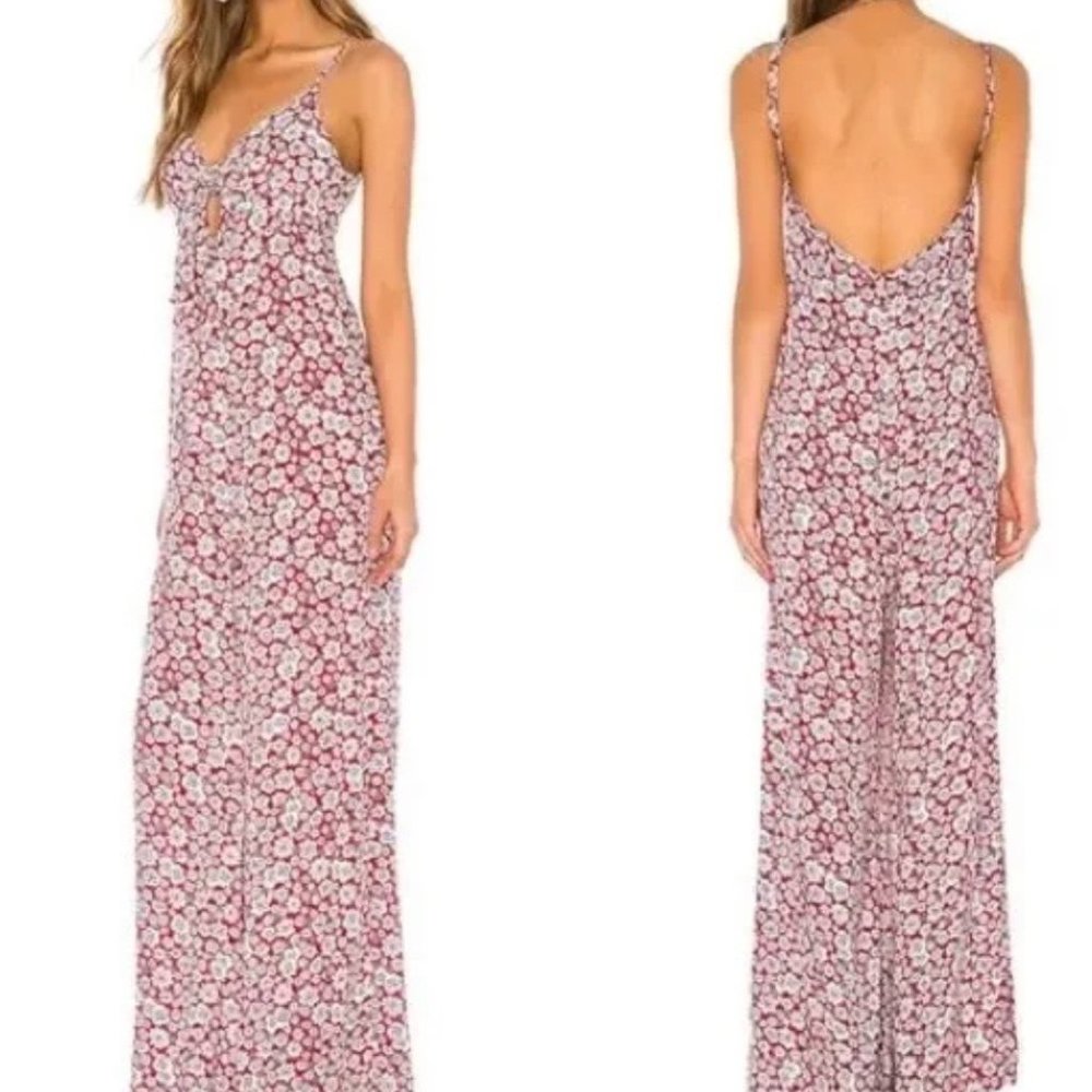 Auguste The Label Mila Palms Red Floral Jumpsuit Pantsuit Size 2